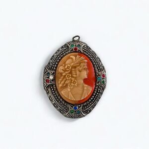 Vintage Cameo Locket Pendant